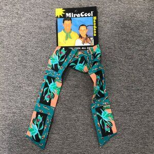 MiraCool Bandana Reusable Cooling Scarf Teal Peach Southwest Design